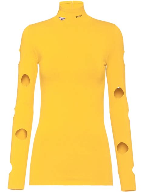 prada cut out shirt